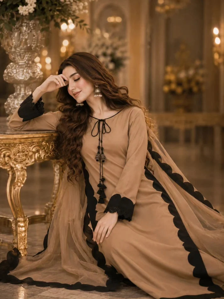 Styllish Viral Insta 3 Pcs Suit (Foun)