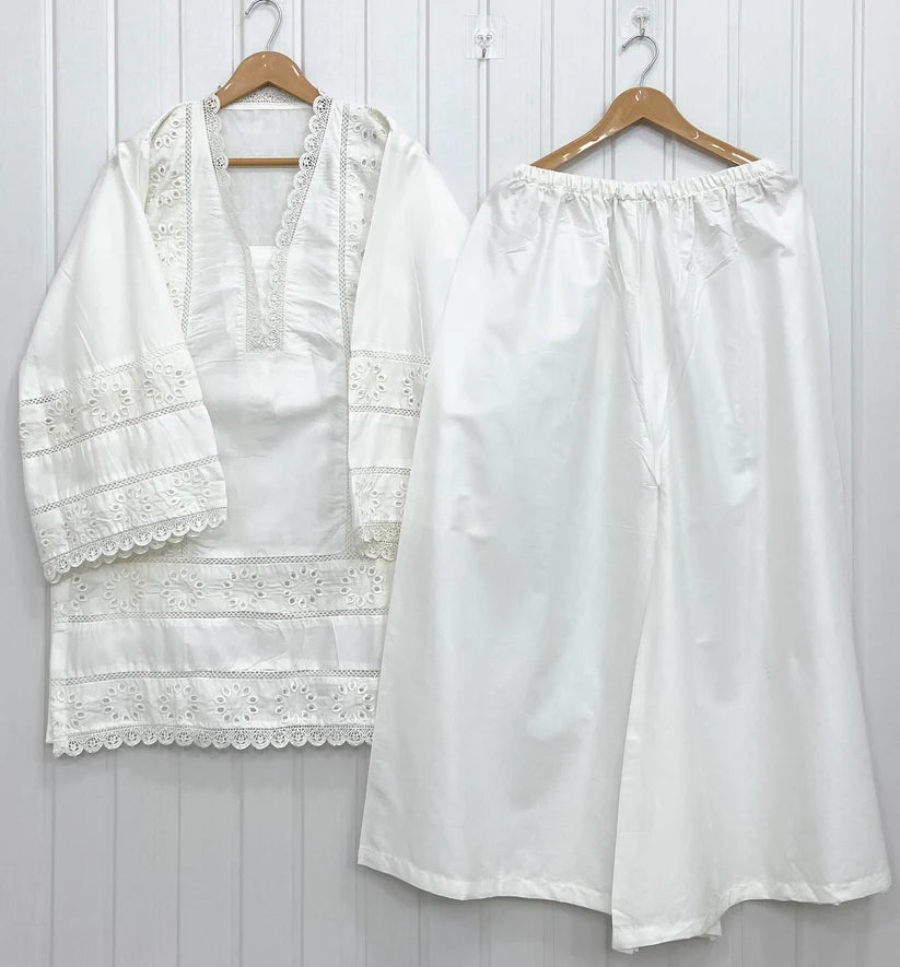 Viral ChickenKari 2 Pcs Suit (White)